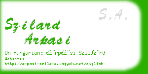 szilard arpasi business card